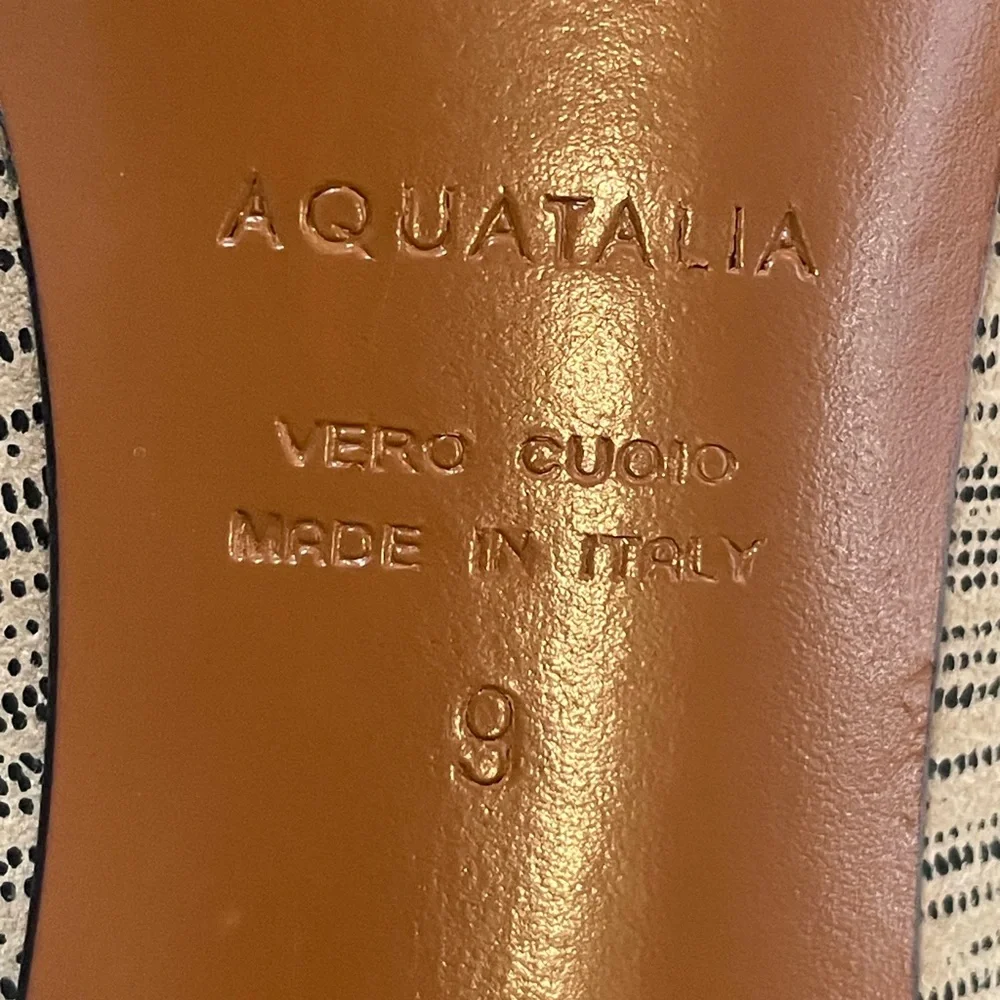 Aquatalia Pasha Stripped Block Heeled Pump